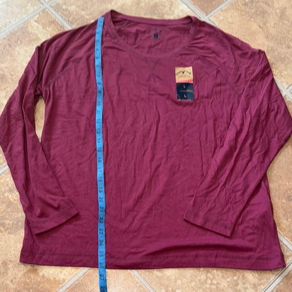 NWT BLUE MOUNTAIN Women’s Burgundy Long Sleeve Shirt Size Large - Picture 1 of 5